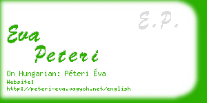 eva peteri business card